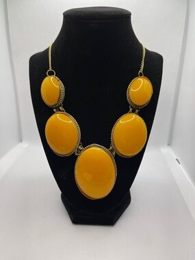 Yellow Statement Bib Necklace - Women Jewelry